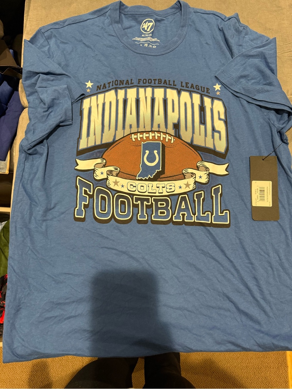 47 Indianapolis Colts Blue Graphic Football Tee